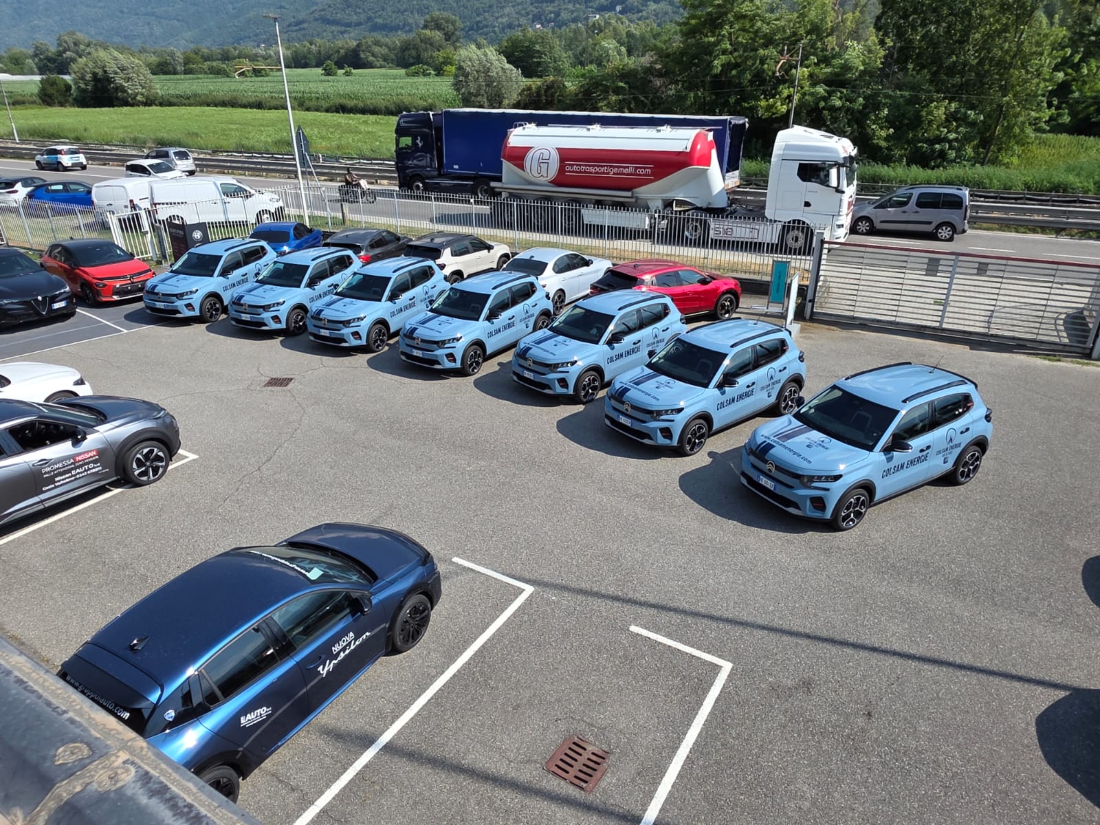 Citroën C3 azzurra personalizzata per Colsam Energie